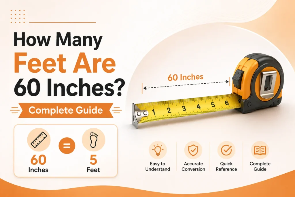 how many feet are 60 inches