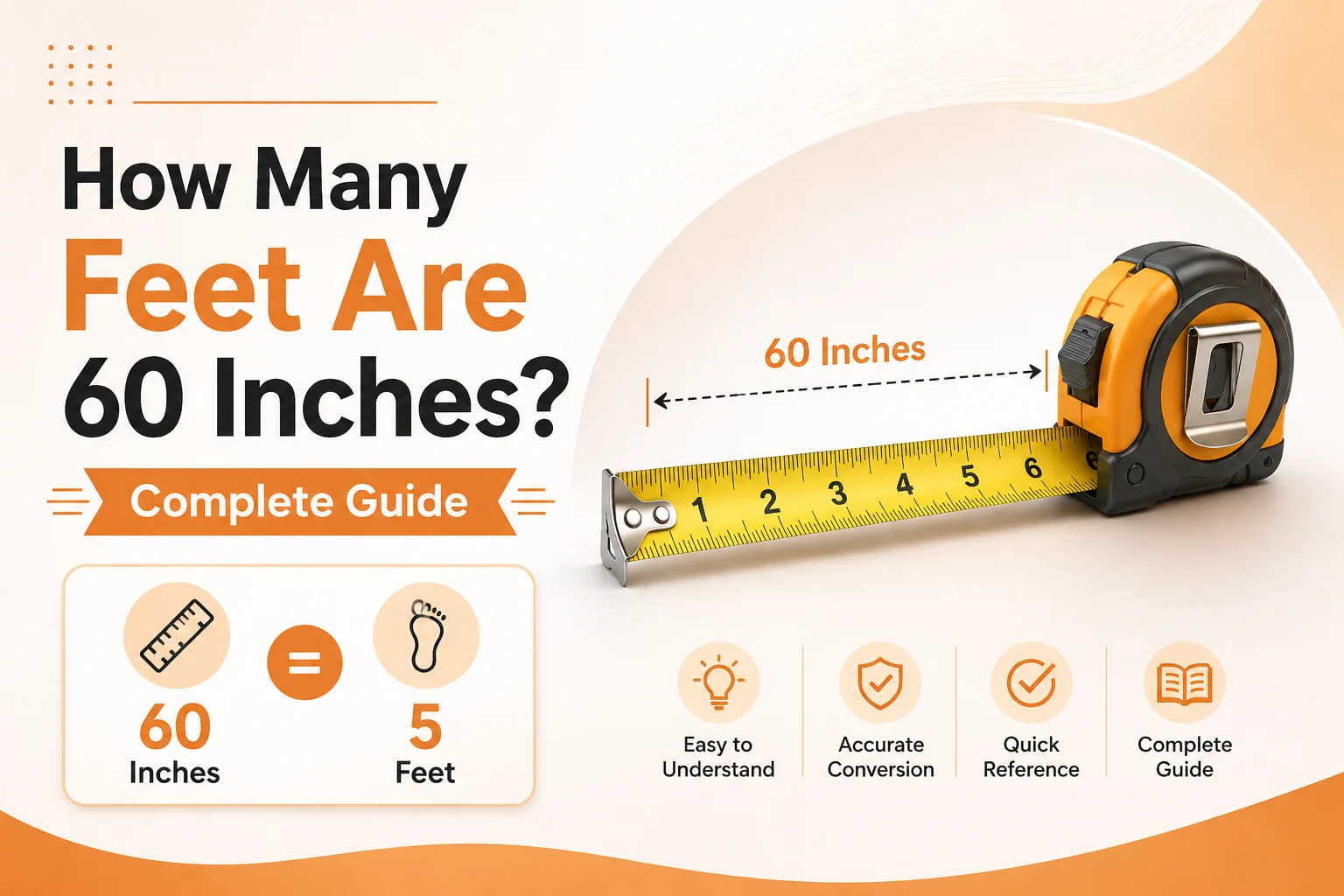 how many feet are 60 inches