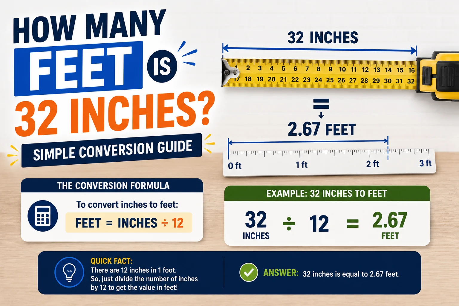 How Many Feet Is 32 Inches