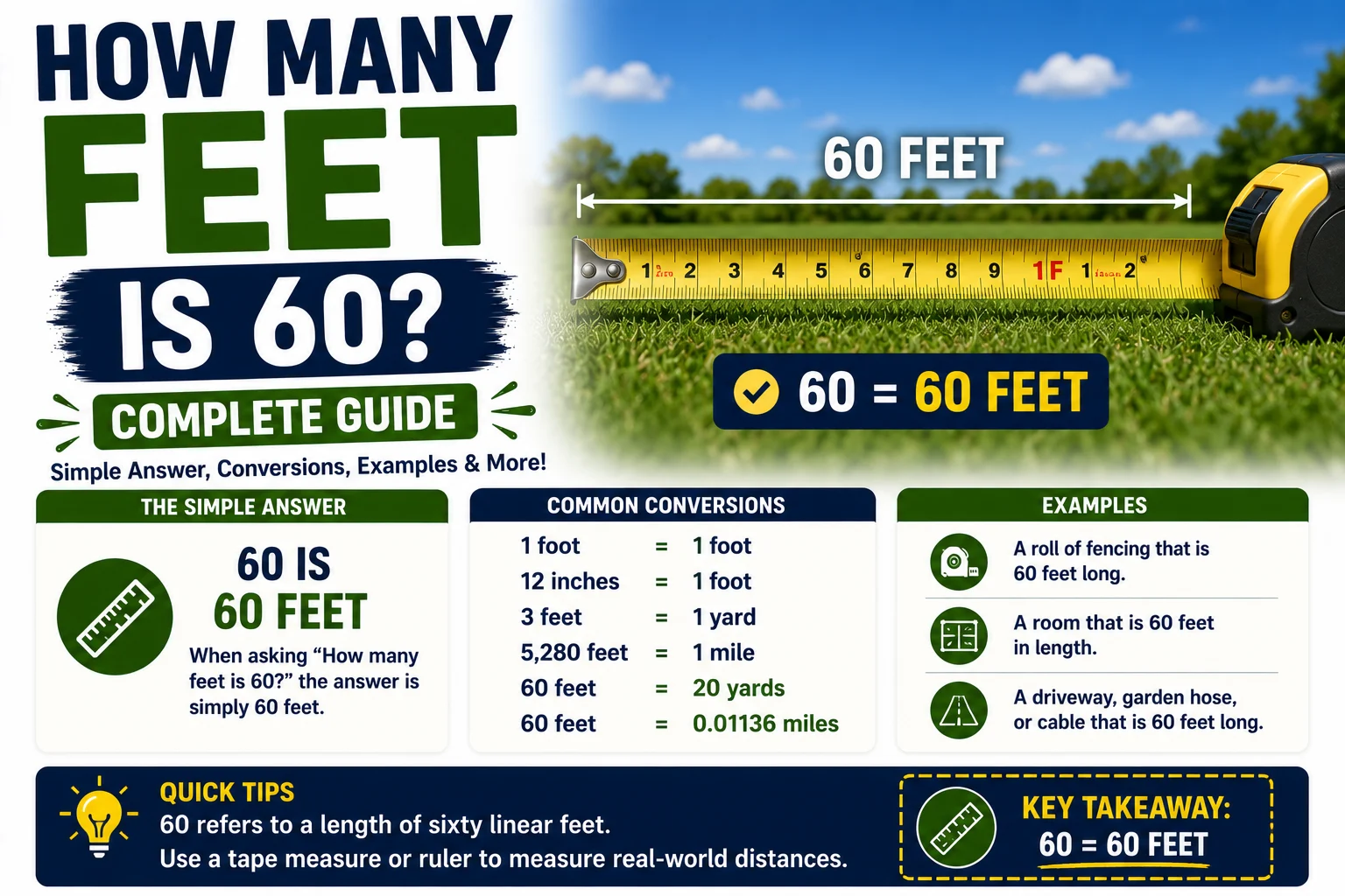 How Many Feet Is 60