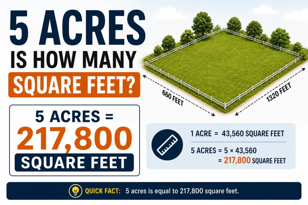 5 acres is how many square feet