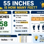 55 inches is how many feet