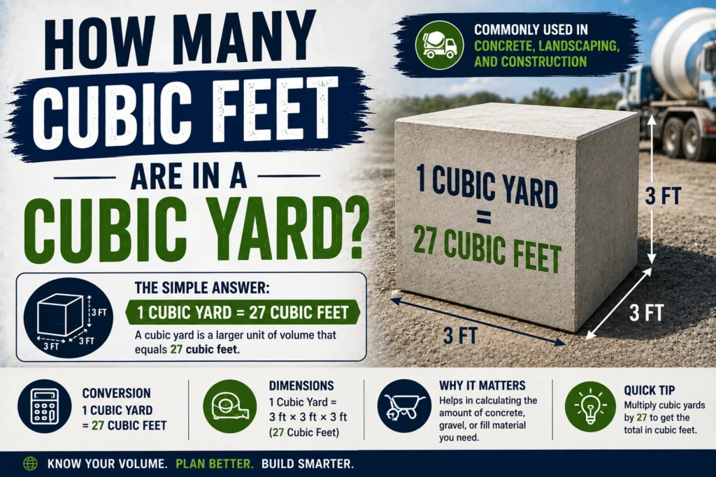 How Many Cubic Feet Are in a Cubic Yard