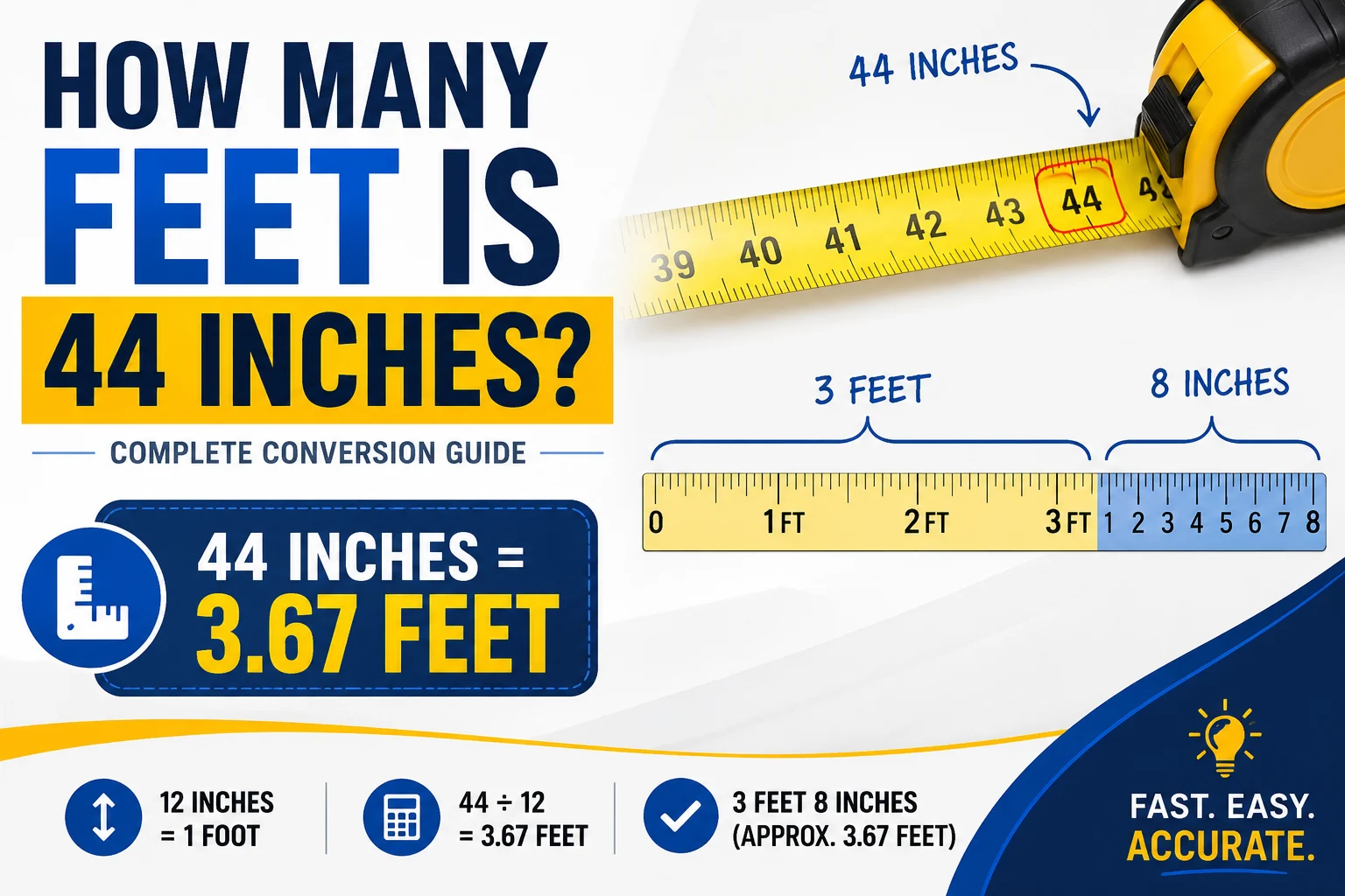 How Many Feet Is 44 Inches