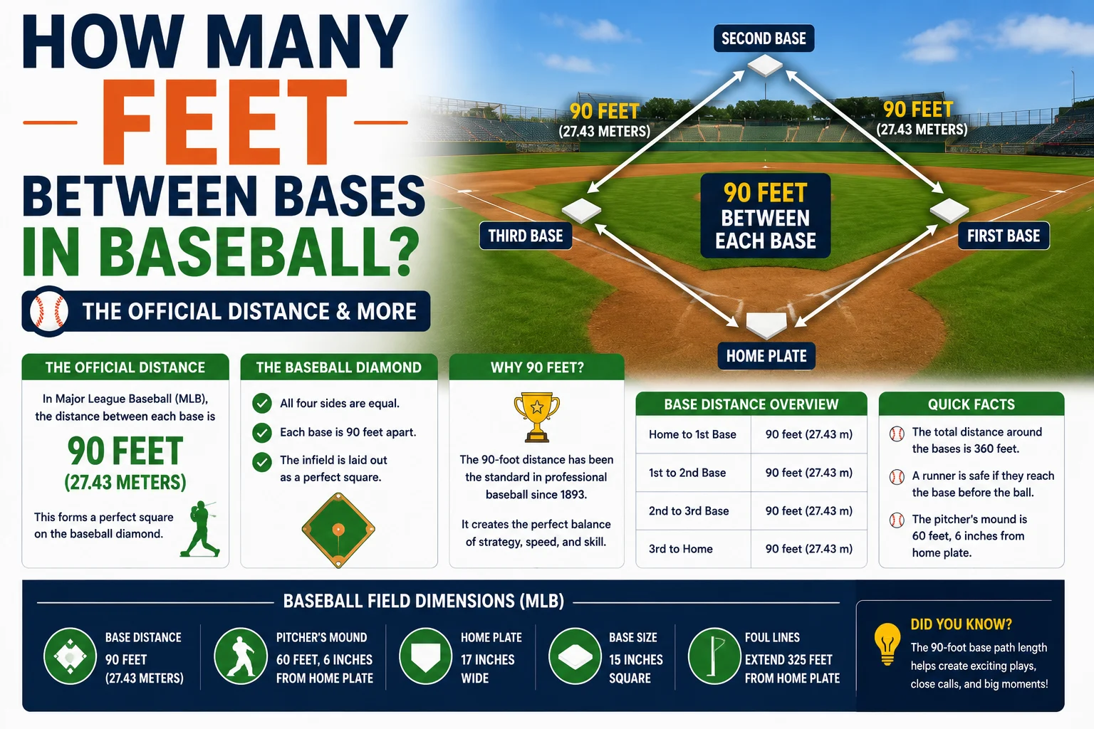 How Many Feet Between Bases in Baseball