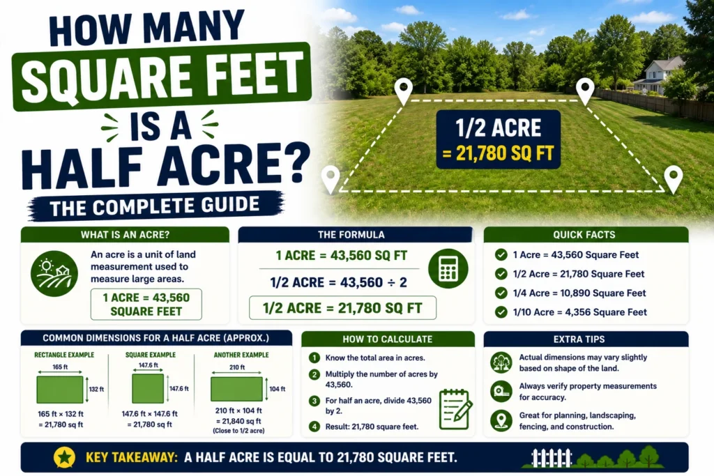 How Many Square Feet Is a Half Acre