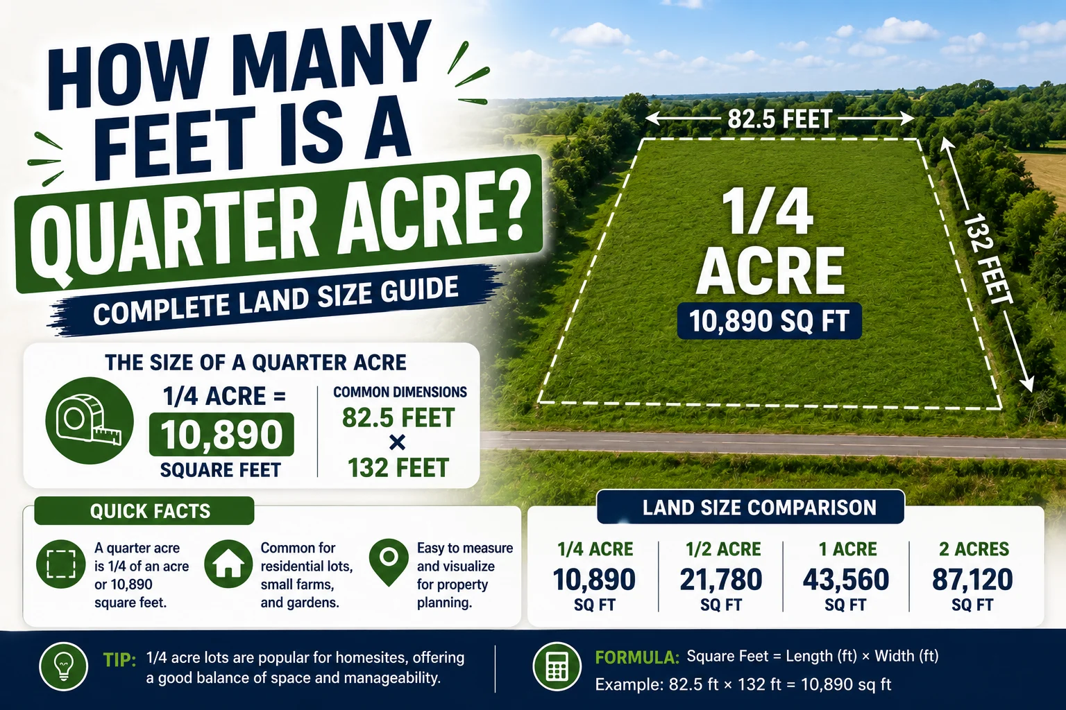 How Many Feet Is a Quarter Acre
