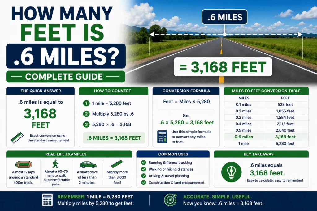 How Many Feet Is .6 Miles