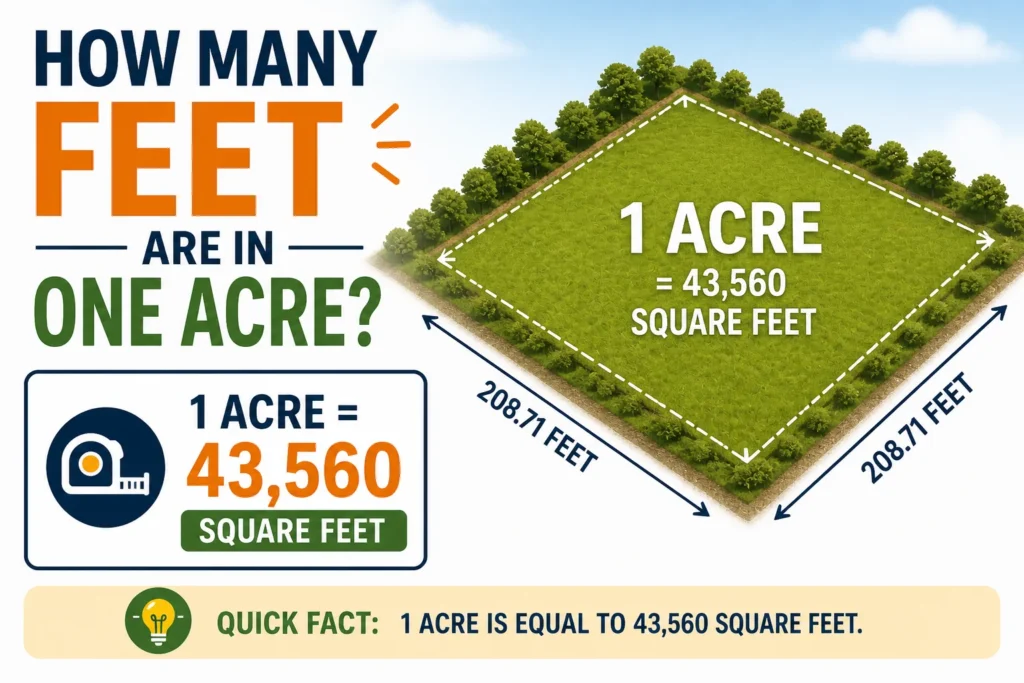 how many feet are in one acre