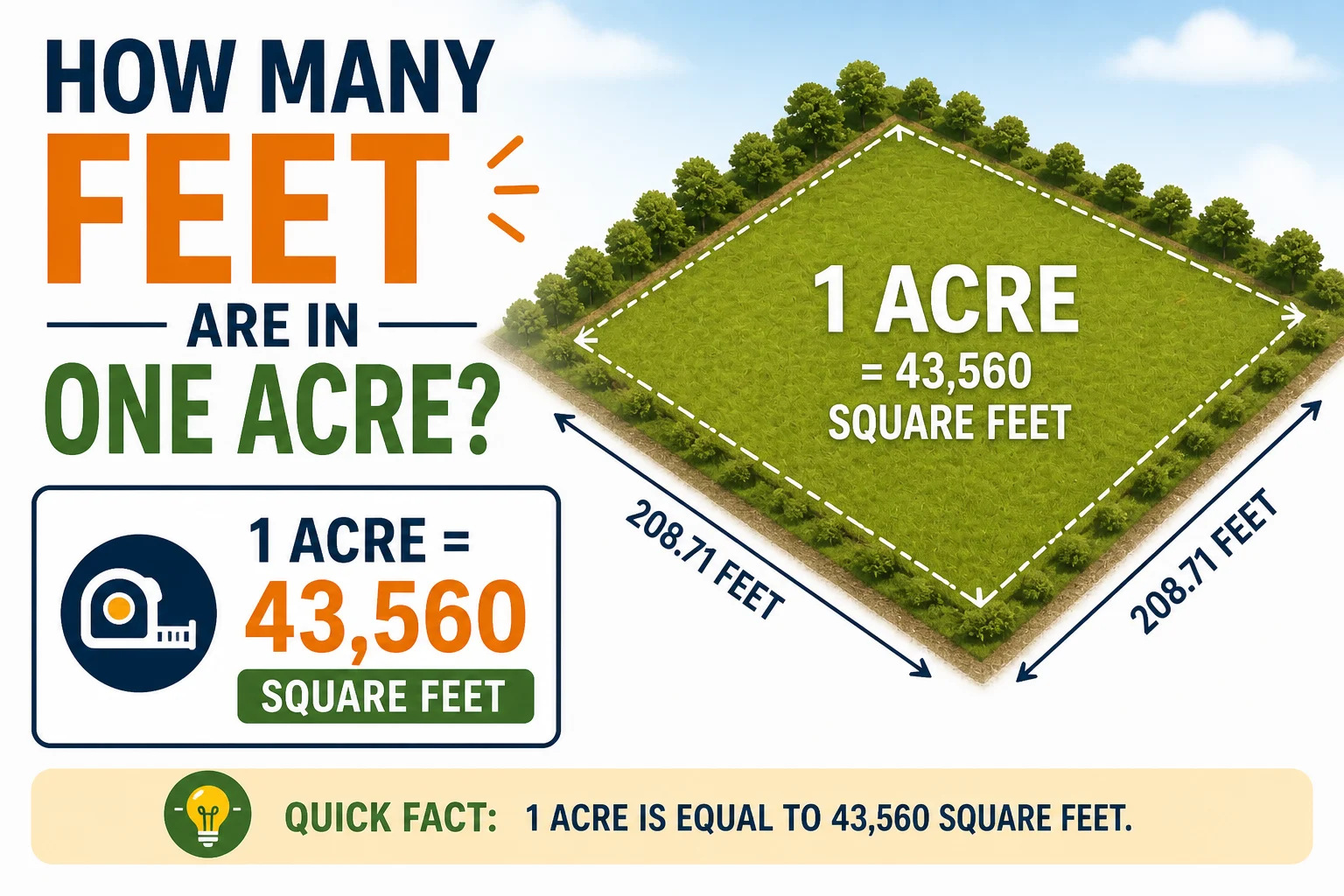 how many feet are in one acre