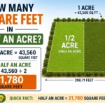 how many square feet in a half an acre