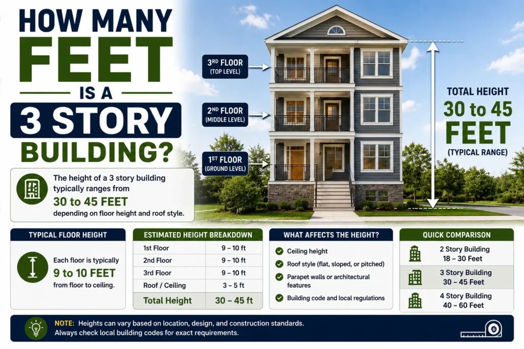 How Many Feet Is a 3 Story Building