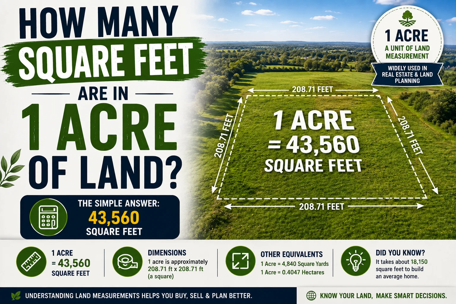 How Many Square Feet Are in 1 Acre of Land