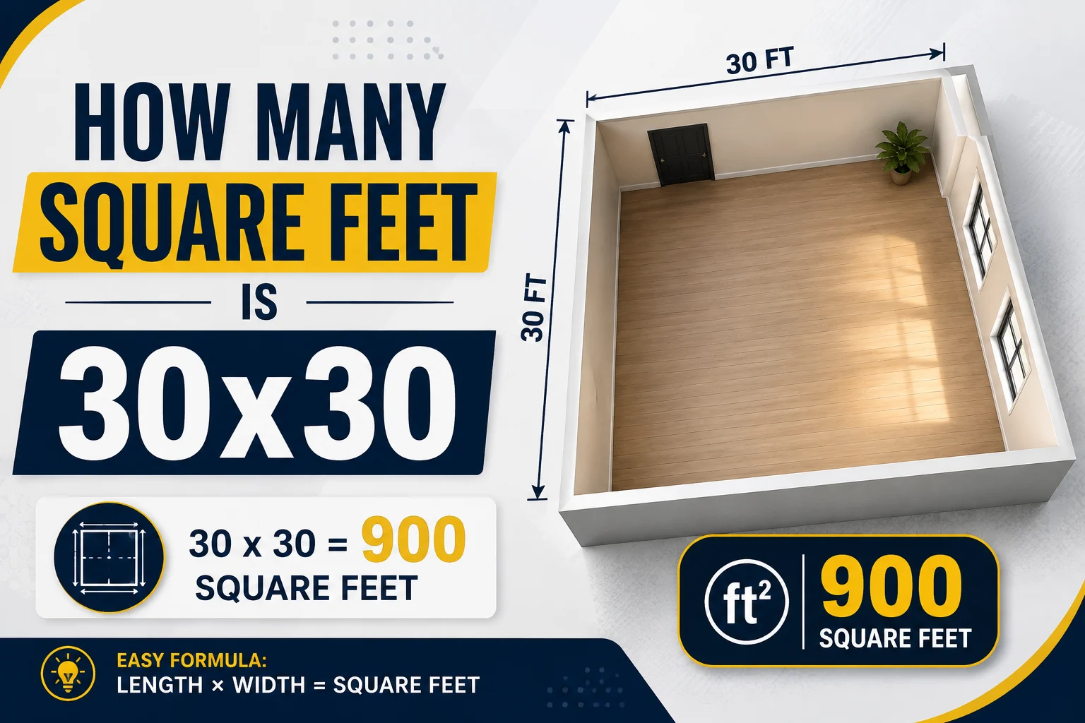 How Many Square Feet Is 30x30