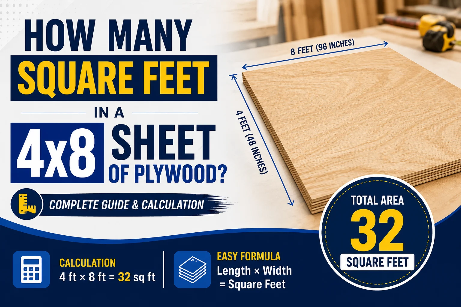 How Many Square Feet in a 4x8 Sheet of Plywood