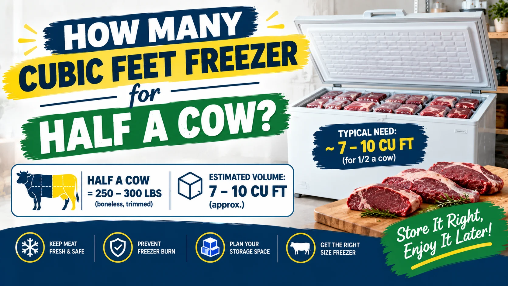 How Many Cubic Feet Freezer for Half a Cow