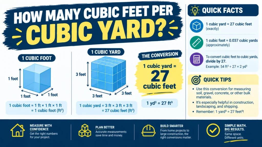How Many Cubic Feet Per Cubic Yard