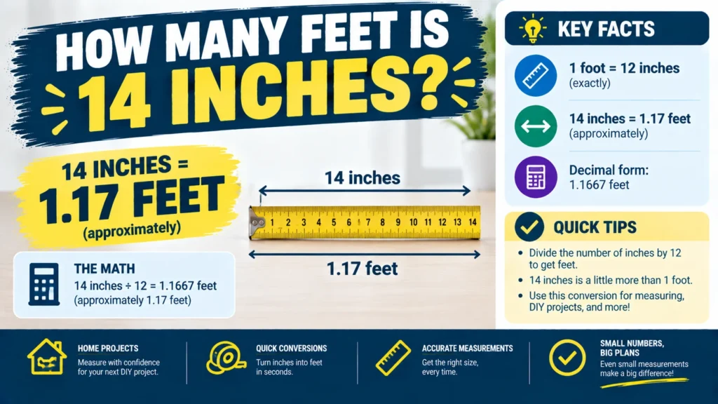 How Many Feet Is 14 Inches