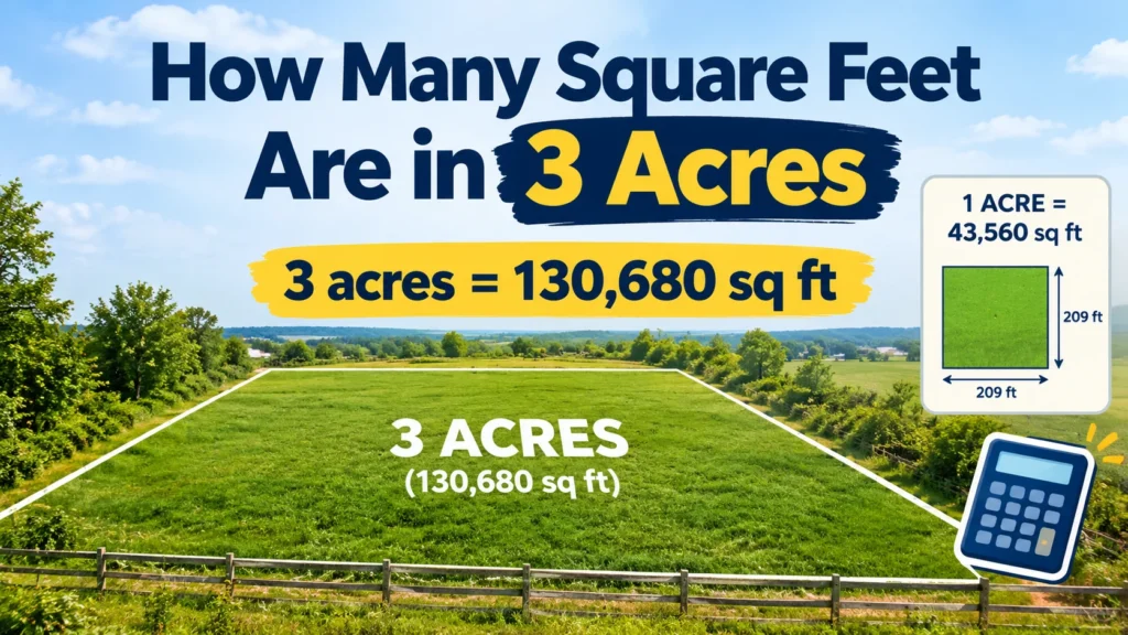 How Many Square Feet Are in 3 Acres