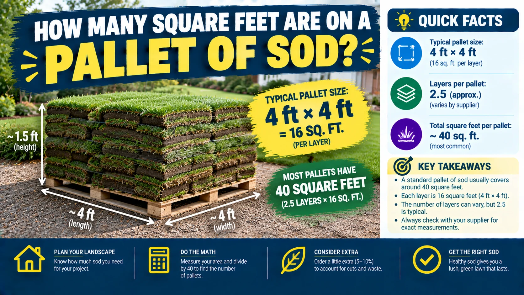 How Many Square Feet Are on a Pallet of Sod