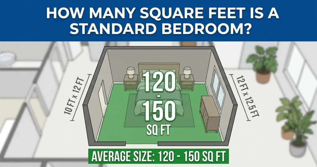 how many square feet is a standard bedroom