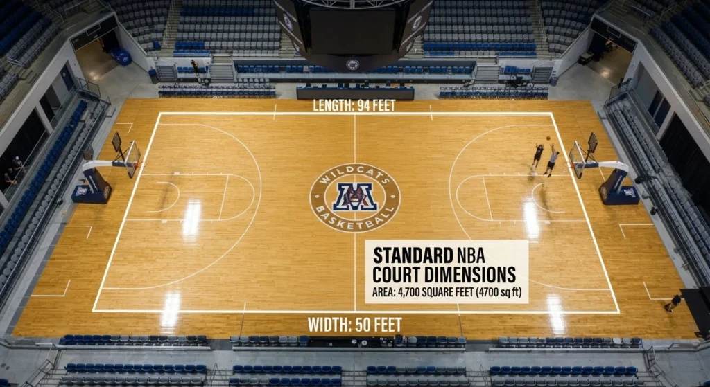 how many square feet is basketball court