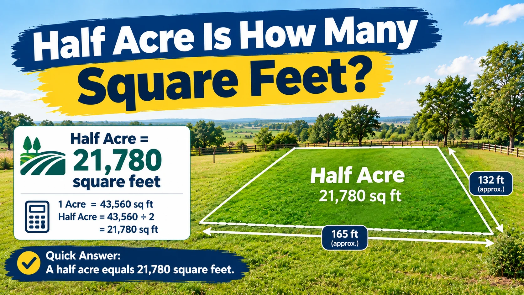 Half Acre Is How Many Square Feet