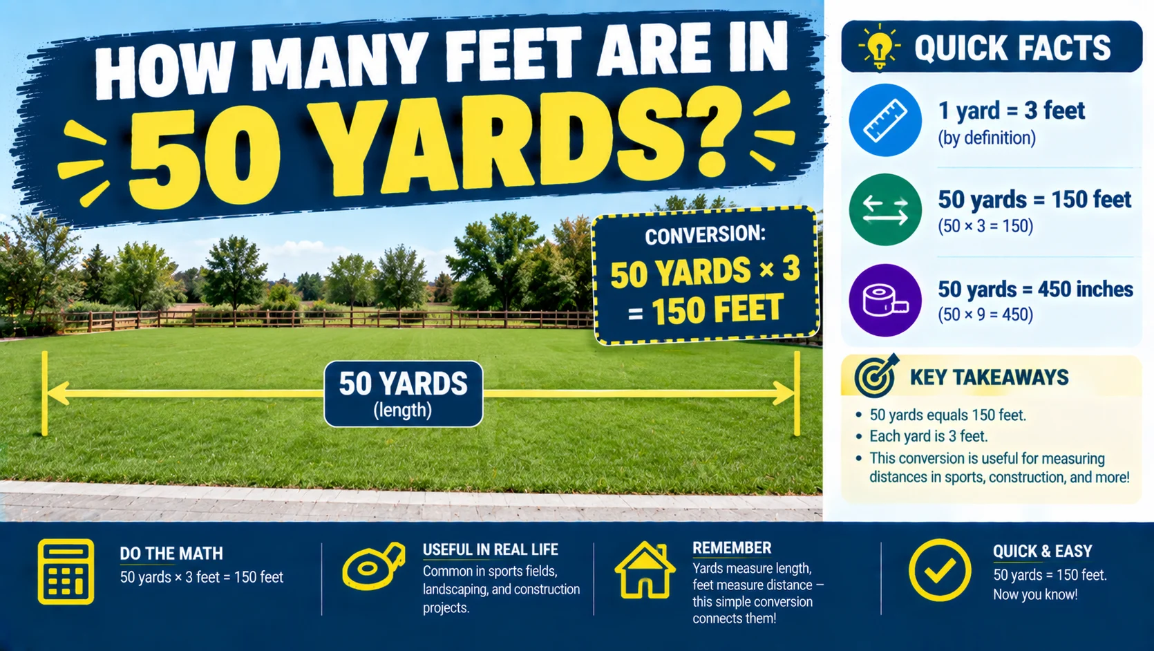 How Many Feet Are in 50 Yards