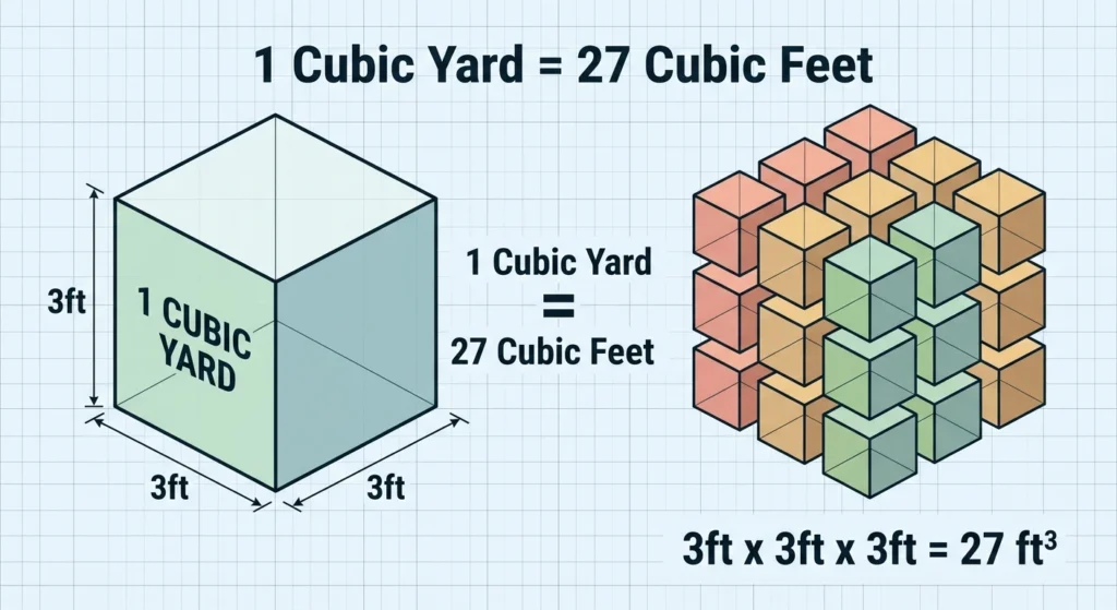 how many cubic feet are in a cubic yard
