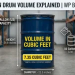 how many cubic feet in a 55 gallon drum