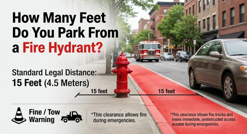how many feet do you park from a fire hydrant