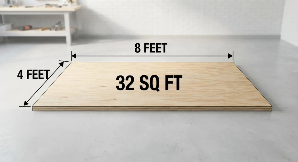 how many square feet is a 4x8 sheet of plywood